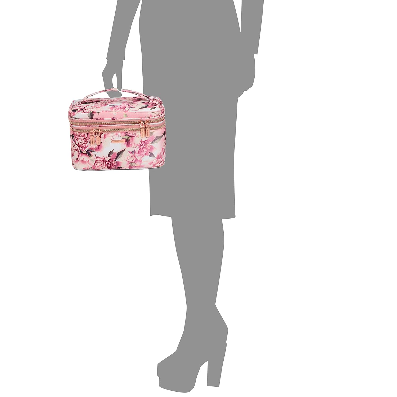 Allegro Sophia Joy Double Zip Train Case Makeup Organizer, Floral Print (A013112GUMX): Beauty