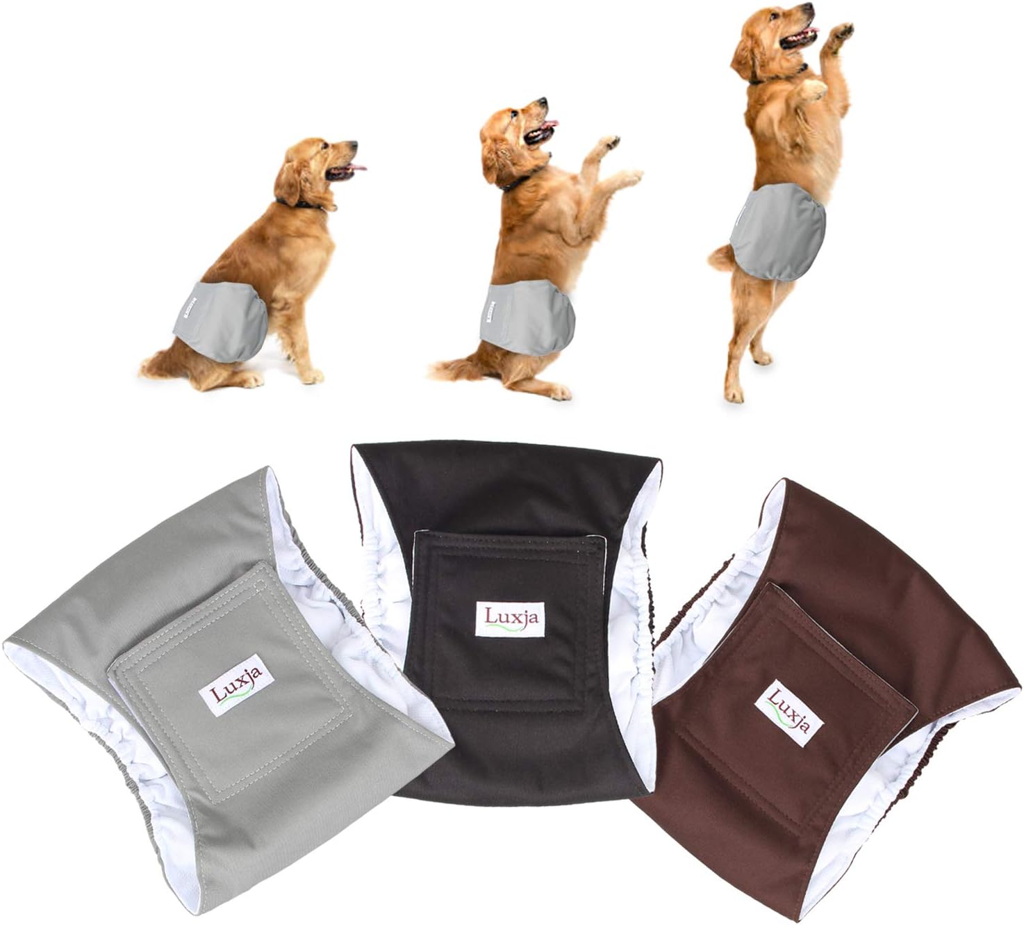 Buy Luxja Reusable Male Dog Diapers 