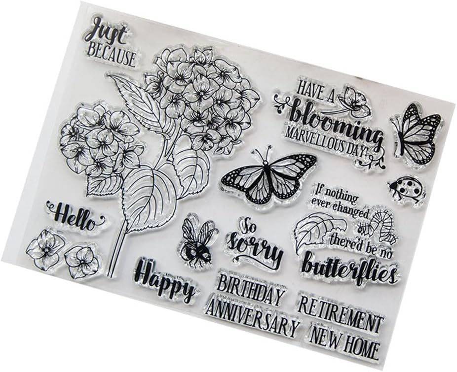 TShopm Flower DIY Silicone Clear Stamp Cling Seal Scrapbook Embossing Album Decor Craft