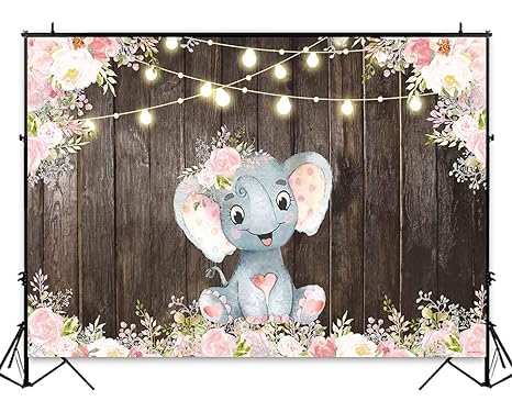 Amazon Com Funnytree 7x5ft Rustic Wood Floral Elephant Party