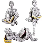 3 Pcs Reading Women Figurine, Thinker Statue，Modern Bookshelf Decor，Aesthetic Sculpture，Room Decor Modern Abstract Decoration