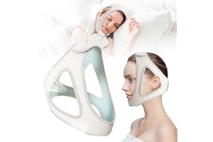 WAKI HOME Anti Snoring Devices, Chin Straps for Sleeping, Adjustable Breathable Snoring Reducing Chin Straps Aids for Men and Women, Stop Snoring Solution with Velcro, Stop Snoring Head Band Jaw Straps (White)