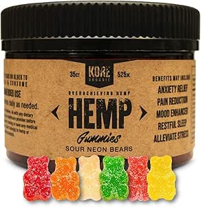 Amazon.com: Hemp Sour Gummy Bears 525mg, Natural Extract ...