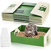 SOUJOY 8 Pcs Disposable Litter Boxes for Cats, 37.5×29.5×12 cm Travel Litter Box with Scoop, Double Layer Waterproof Litter T