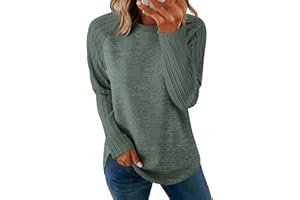 SAMPEEL Sweatshirt for Women Long Sleeve Shirts Crewneck Sweaters Fall Fashion Outfits 2025 Trendy Tunic Tops Plus Size