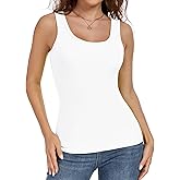 AUHEGN Tank Top for Women Summer Sleeveless Scoop Neck Ribbed Workout Tank Tops Slim Fitted Basic Cami Tee Shirts