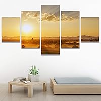 SIGNWIN 5 Panel Canvas Wall Art Colors of The Sky for Home Decorations Ready to Hang - 60