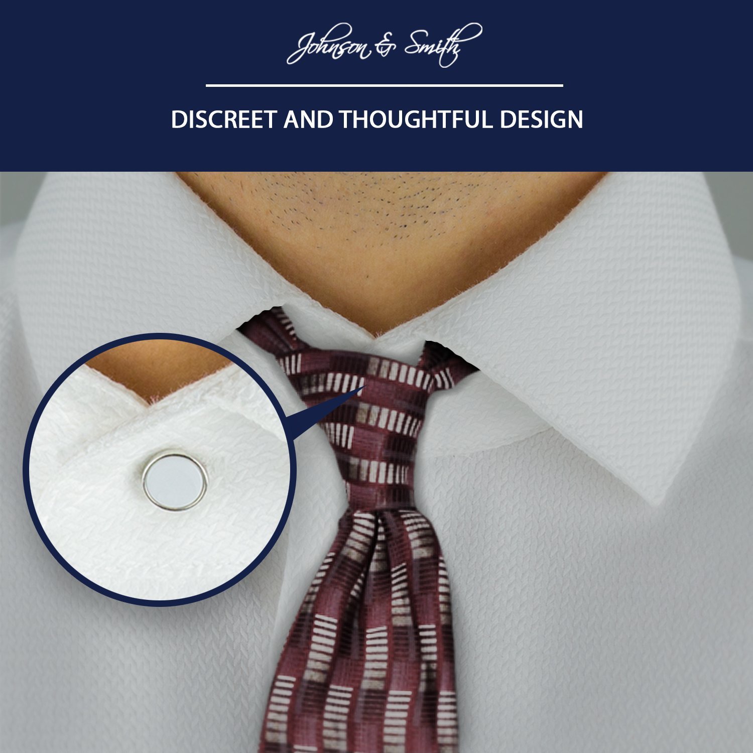 Johnson & Smith White Metal Collar Extenders Stretch Neck Extender for 1/2 Size Expansion of Men Dress Shirts, 5 +1 Pack, 3/8