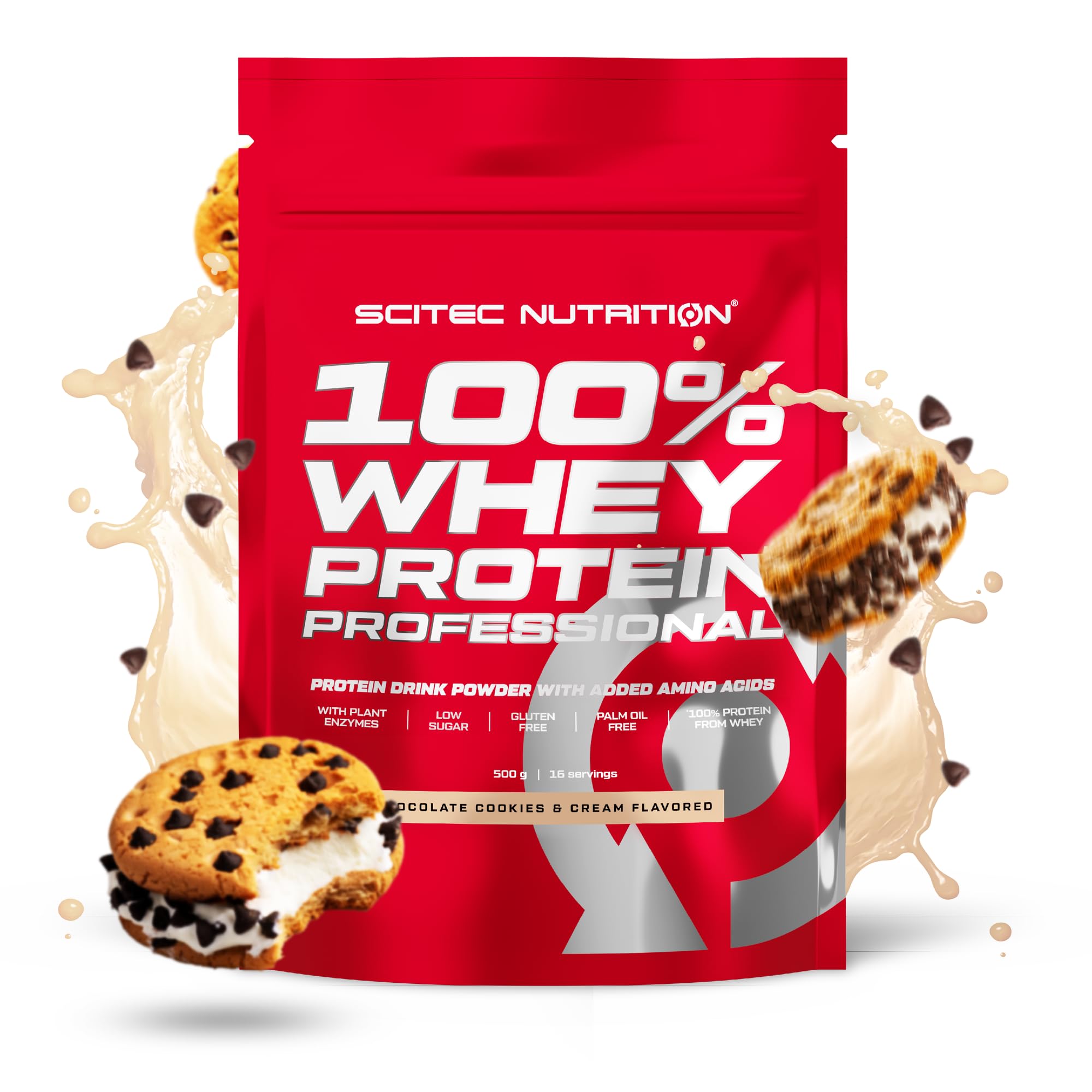 Scitec Nutrition 100% Whey Protein Professional โ Enhanced with Extra Amino Acids & Digestive Enzymes โ Gluten-Free โ Palm Oil Free, 500 g, Chocolate-Cookies & Cream โ image 1