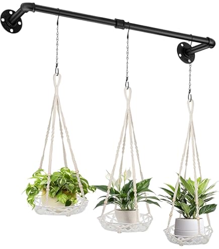 Yardwe Pot De Fleurs Suspendu Mural Panier Décoratif Fer Noirci Pot Pour Plantes Intérieures Et Extérieures