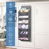 MISSLO Door Shoe Rack Over the Door Organizer Holds 12 Pairs Grey view 7