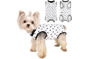 KOSIYI Dog Recovery Suit for Dogs Cats After Spay Surgery Surgical Surgery Suit Female Neuter Dog Onesie for Surgery Cone Alternative Suitical Pet Pajamas Body Suits Shirt, Star, M