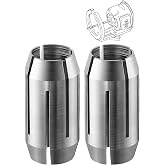 Dreyoo 2 Pack 1/4" Replacement Collet Kit Compatible with CN1, Silver | Collet Parts Compatible with DEWALT, for Spiral Saws, Drywall Cutout Tools and Tool Maintenance, Premium Alloy Steel