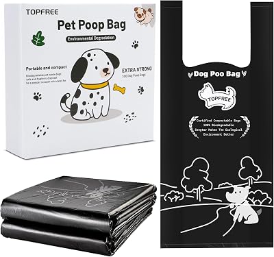 Topfree Poo Bags 300 Extra Thick Dog Waste Bags with Easy-Tie Handles