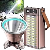 LBJD Hunting Head lamp, Super Bright Rechargeable LED Headlamp with 4.5 inch Wide Lamp and Independent Multi-Function Battery Pack for Camping, Fishing, Emergency, Men