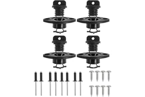 DERIDI Kayak Drain Plug Kit Drain Stoppers Scupper Bung Plug Kit for Dinghy for Canoe for Boat with Screws and Blind Rivets (4Pcs)