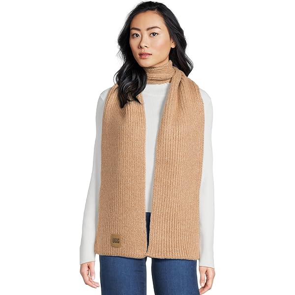 UGG Men's Waffle Scarf Black One Size at Amazon Men's Clothing store
