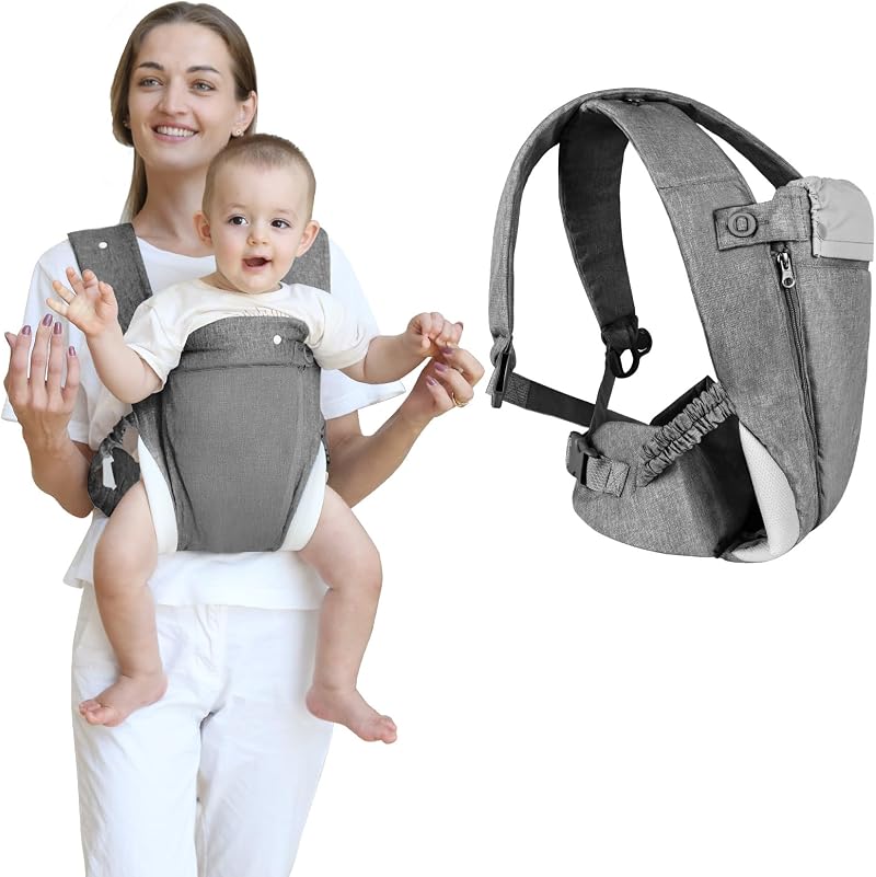 Aolso 4-in-1 Baby Carrier Newborn to Toddler Grey 3.5-18kg