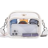Yiynec Stadium-approved clear bag, women's clear crossbody bag/wallet for concerts, sports, and festivals (white)