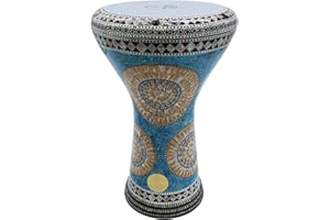 new! Gawharet El Fan Classic 17" Mother of Pearl Darbuka Drum Percussion (The Golden Sun)