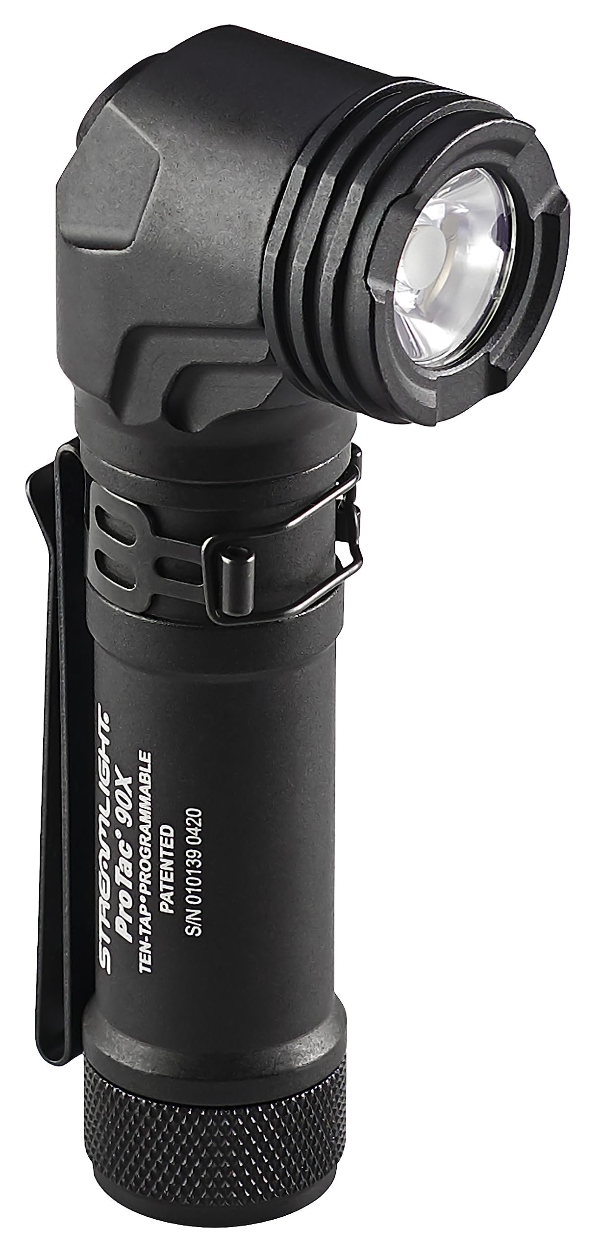 Photo 1 of Streamlight ProTac 90X Right Angle Multi-Fuel Tactical Flashlight with Two CR123A Lithium Batteries and Holster, Black