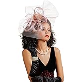Tea Party Hat Fascinators Hats for Women Girls Elegant Kentucky Derby Hat Flower Feather Headband Outfits for Wedding Church