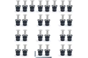 MAYEHAY 26 Pair Well Nut M6 Well Nuts Kayak Neoprene Well Nut Kayak Well Nut with Stainless Countersunk Head Tapping Bolts Great for Kayak Hardware Motorcycle Boat Marine Windscreen