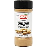 Badia Ground Ginger Powder, 1.5 oz – Premium Ground Ginger Root for Cooking, Baking, Tea & Spice Blends – Warm, Aromatic Flav