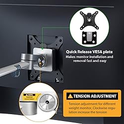 Viozon Monitor and Laptop Mount, 2-in-1 Adjustable