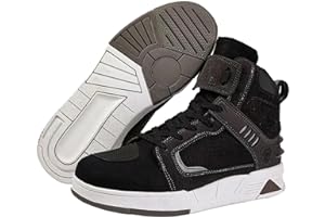 Bofucn Motorcycle Leather Boots,Street Riding Shoes,Anti-Slip Side Zipper Shoes for Men and Women