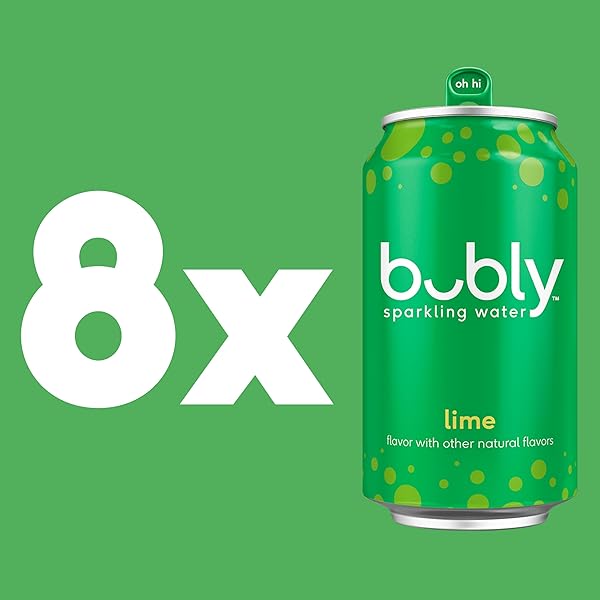 BUBLY SPARKLING WATER, THE SUPER MARIO GALAXY MOVIE LIME, ZERO SUGAR & ZERO CALORIES, 12 FL OZ CANS (PACK OF 8), PACKAGING MAY VARY