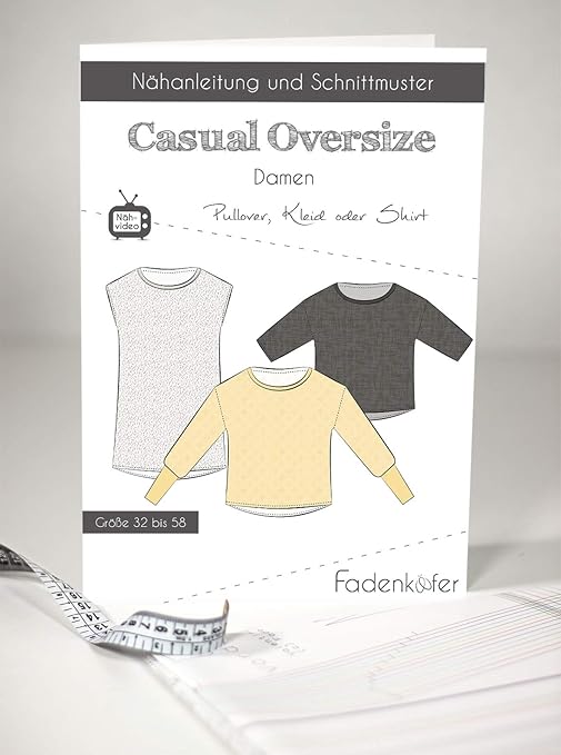 Amazon De Schnittmuster Und Nahanleitung Damen Pullover Kleid Shirt Oversize