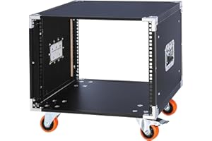 WikrOck Movable AV Gear Rack 8U 19in Mobile Floor Standing Network Device Storage Cabinet Stand - Audio Stereo Studio DJ Equipment Rack Server IT Data Devices Storage Cabinet Enclosure with Castors