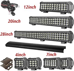 Amazon.com: LED Light Bar 4" 7" 12" 20" 28“Inch Cover&Wiring Spot Flood