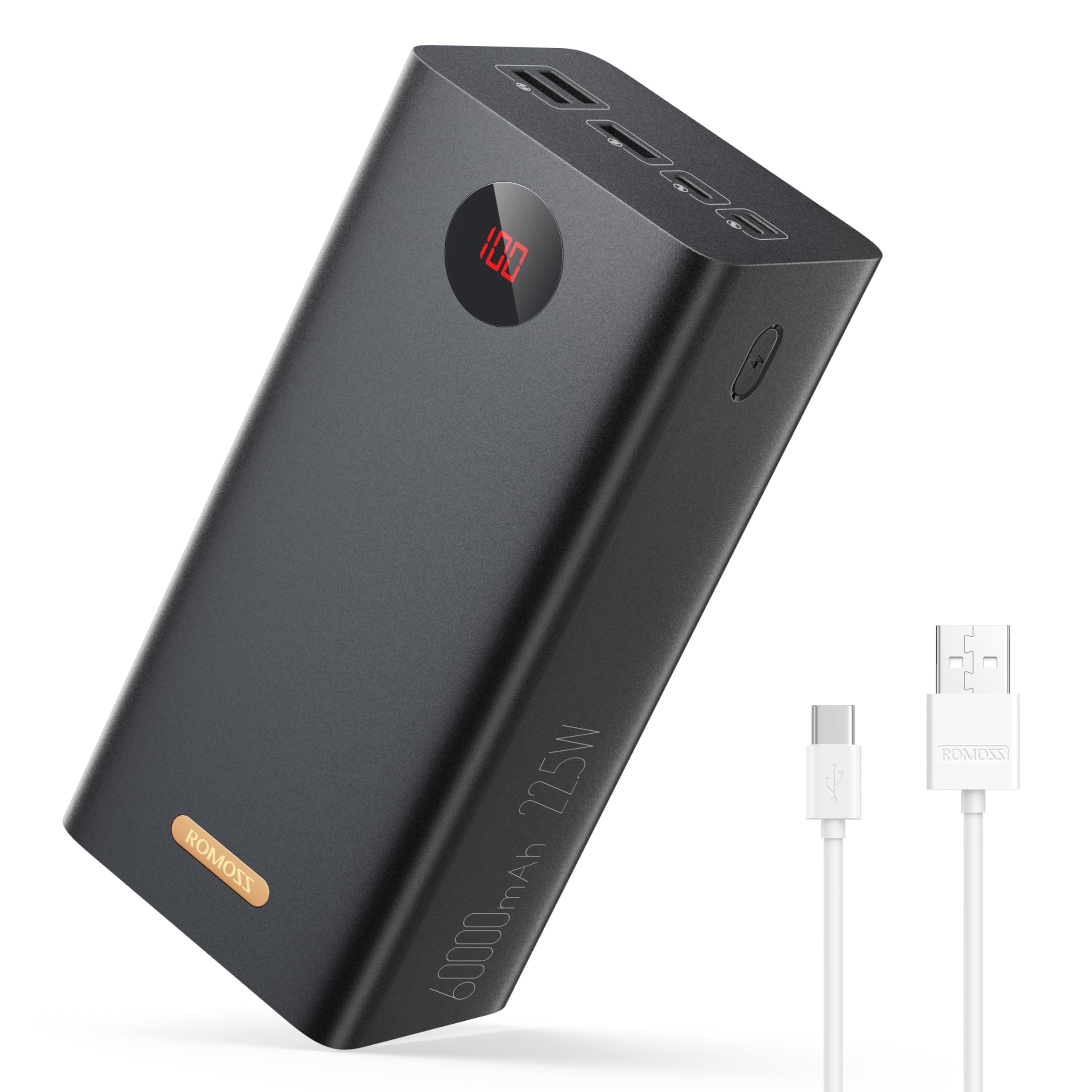 ROMOSS 60,000mAh Large Power Bank, High Capacity Portable Charger 22.5W USB C Fast Charging, Long Lasting External Battery Pack with 4 Outputs & 3 Inputs for iPad, iPhone, Samsung, Switch and More