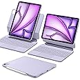 ESR iPad Air 11 Inch Case with Keyboard (M3/M2) & iPad Pro 11/Air 5/4 Gen Keyboard, Easy-Set Magnetic Stand, Portrait/Raised Modes, with Removable Protective Case, Purple【NOT for Pro 11 M4】