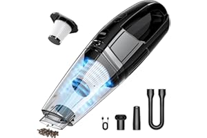 BSRCO Handheld Vacuum Cordless, 8000Pa Strong Suction Car Vacuum Portable Cordless, 1.4Lbs Lightweight Hand Vacuum Rechargeable with LED Light, 30-mins Runtime for Pet Hair, Home, Car
