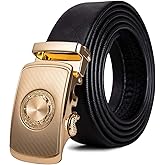 Barry.Wang Men's Ratchet Leather Belt 1 3/8" Adjustable Buckle Slide Click Casual Dress Golf Jeans Business Classic