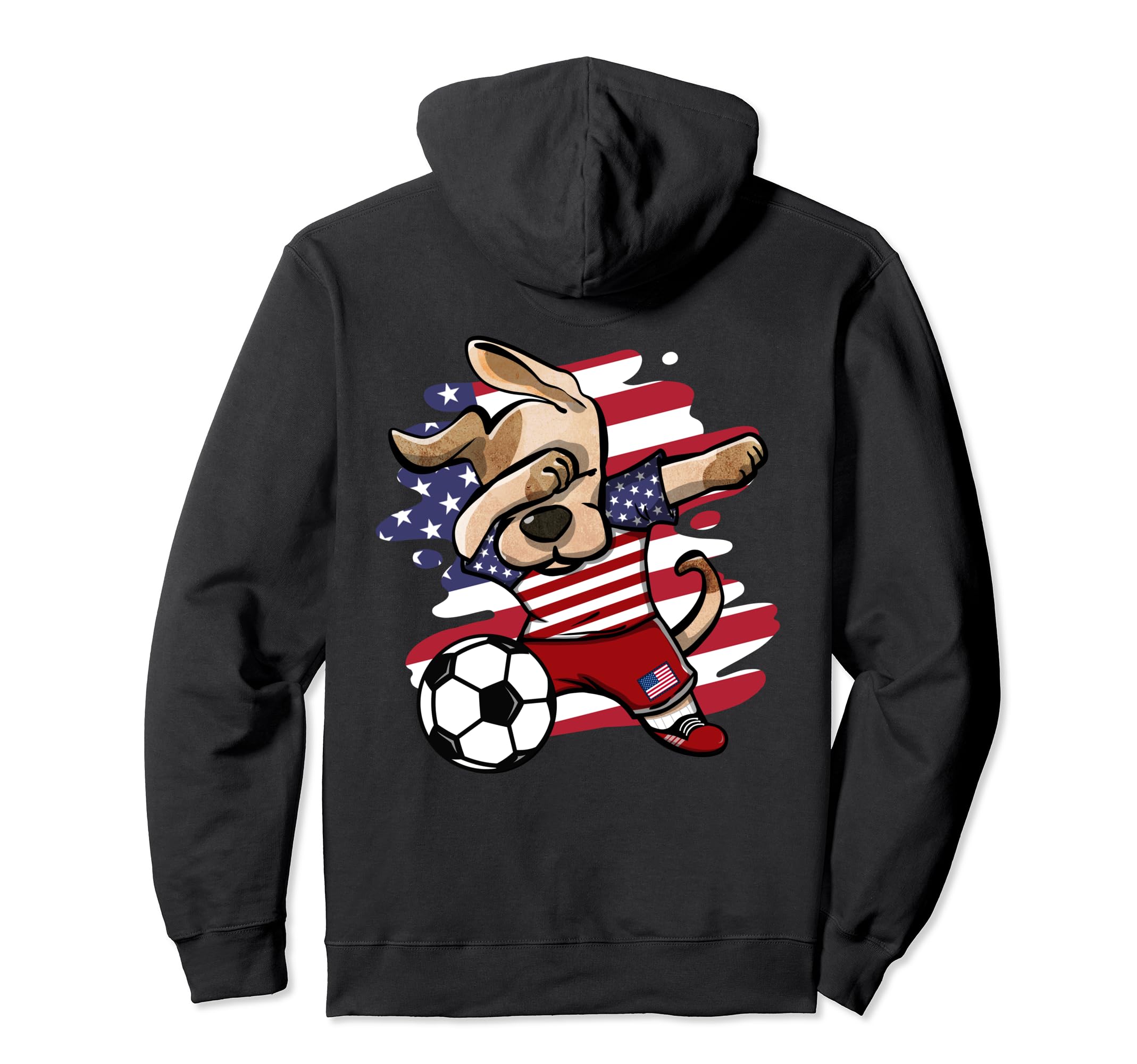 Dabbing Dog United States Soccer Fans American Flag Football Pullover Hoodie