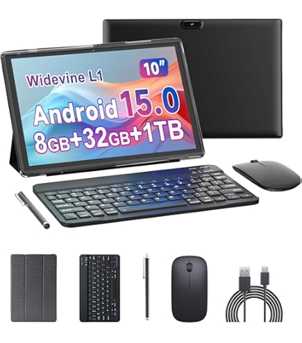 Amazon.com : 10 inch Tablet 2 in 1 Android 15 Tablets with