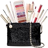 Color Nymph Teen Girls Makeup Kits, All In One Make up kit For Girls Makeup For Teen with Sequin Bag Packed Individually 9 Colors Eyeshadow Liquid Blush Lip gloss Mascara -Orange Green