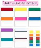 Mr. Pen Sticky Index Tabs 500 Pcs 21 Sets Neon Color Page Markers Binders view 3