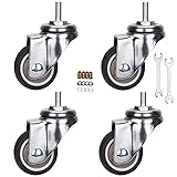Stem Casters, 360 Degree Swivel Stem TPR Wheels