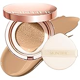 SKINTIFIC Full Coverage Cushion Foundation #05 Sand| Satin Glow Finish, Oil-Control & Waterproof, Buildable Tattoo Cover Cushion for All Skin Types
