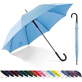 RusuiQinsan Large Stick Umbrella Windproof Automatic Open 50 Inch Umbrella with Hook Handle,Over Sized J Handle Umbrellas for Men and Women,Windproof Unbreakable Stick Rain Golf Umbrella