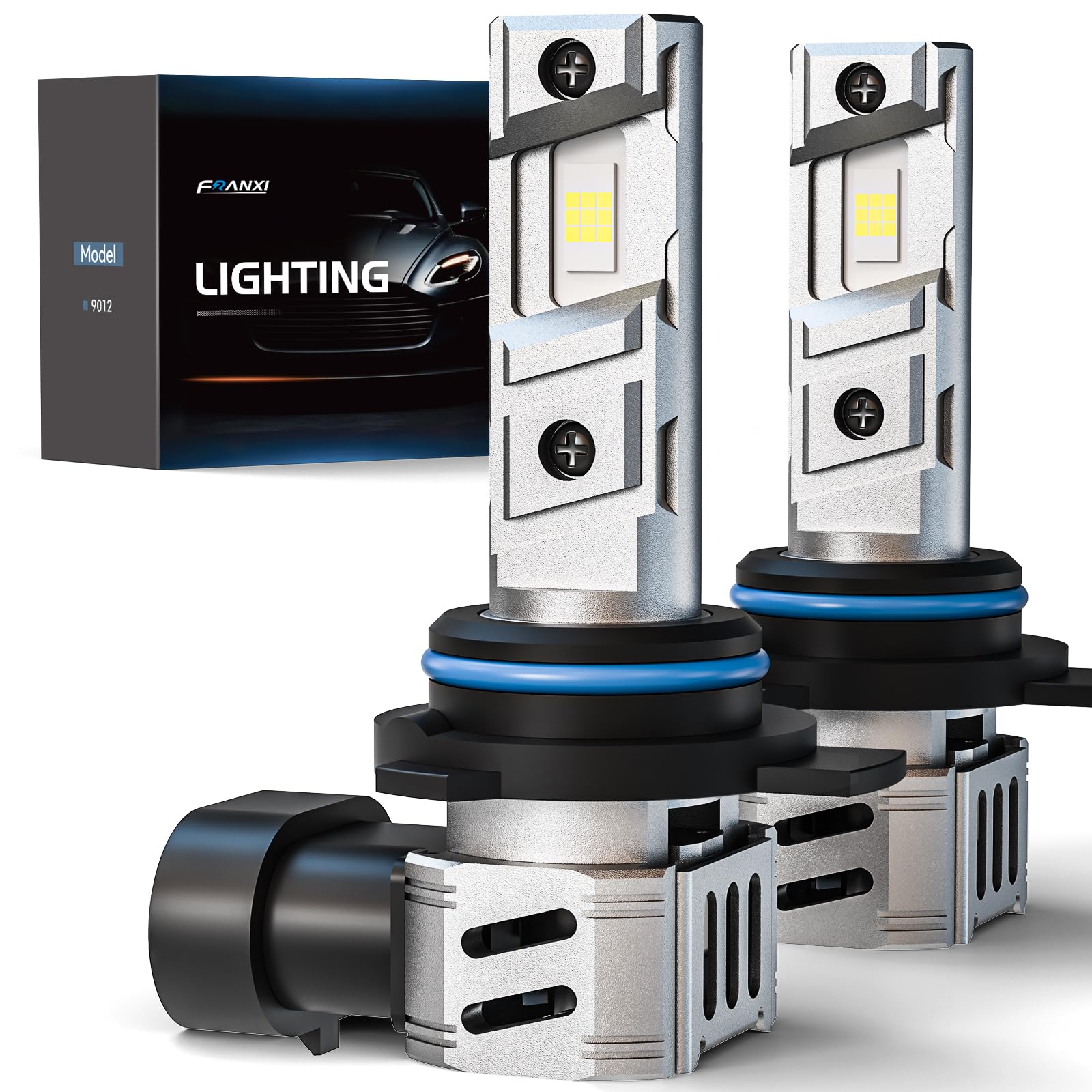 FRANXI 9012 Bulbs, HIR2 Fog light Bulbs 60W Super Bright 6000K Cool White, 1:1 Design, Plug and Play, Pack of 2 Image