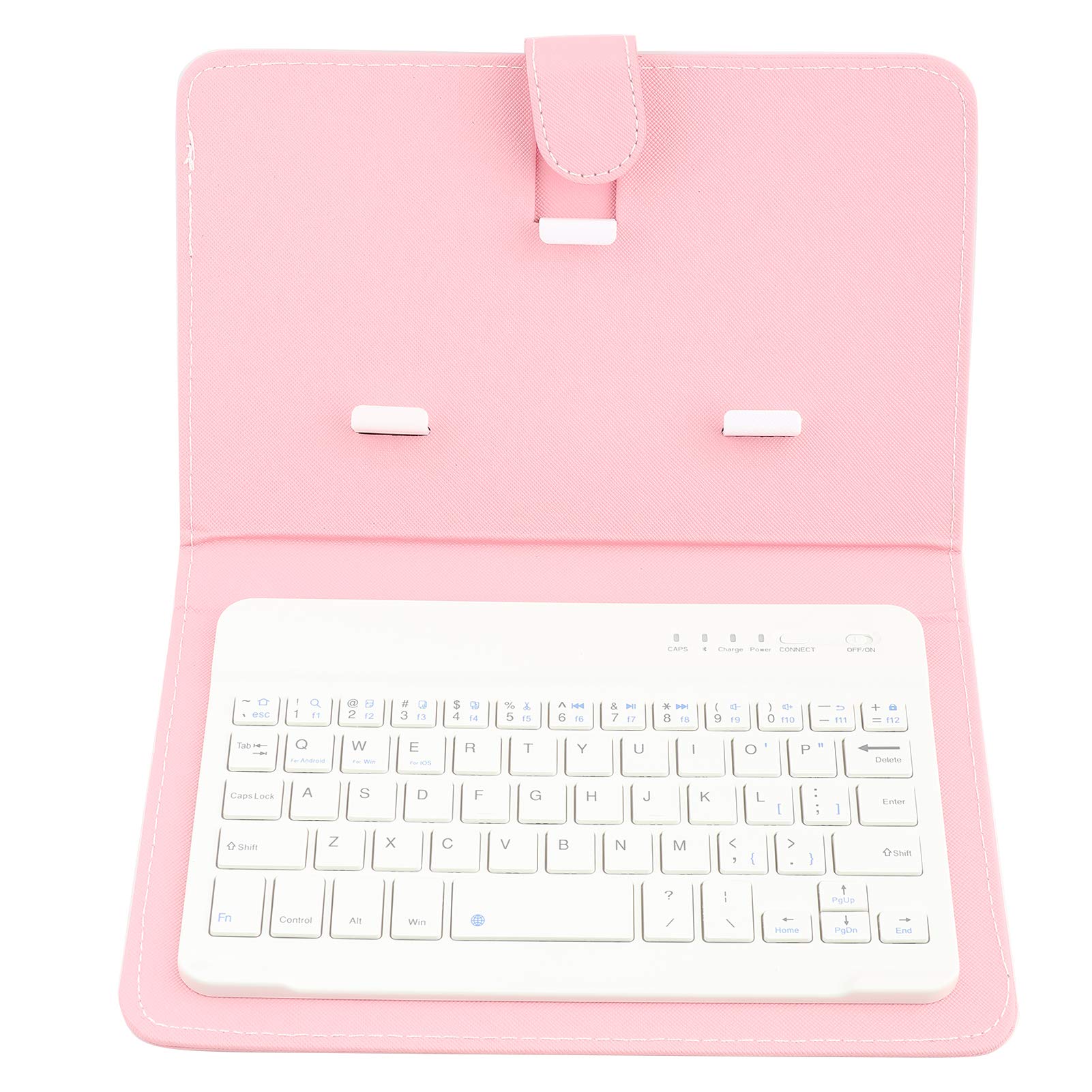 Bluetooth Wireless Keyboard PU Leather Stand Case for 4.5-6.8" inch Android/IOS/All Other Smartphone Folding Folio UK Layout Cover,2-in-1 Bluetooth Wireless Keyboard & Leather Cover (Pink)