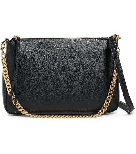 Tory Burch 154317 Robinson Black With Silver Hardware Women's