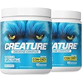 CREATURE® Creatine Complex - Creatine Monohydrate Powder with 5 Types of Creatine Including Con-Crēt® Creatine HCL, Promotes Muscle, Strength, Endurance, Brain Health, Unflavored, 300g, Pack of 2