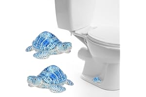 QUILAX 2Pcs Sea Turtle Toilet Caps for Bottom of Toilets, Turtle Toilet Bolt Covers Decorative, Toilets Screw Cover Caps for Bathroom Decor Coastal Home Beach House, Easy to Install